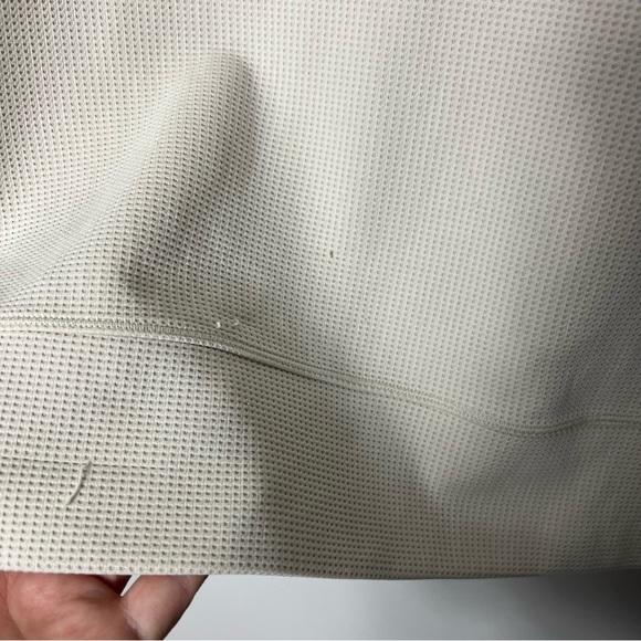 Lululemon Mens Cream Textured Crewneck Long Sleeve Pullover Shirt Size Med 18 - Picture 4 of 11